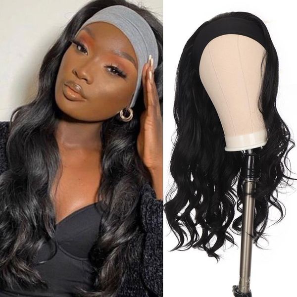 synthetic long wavy headband wig high temperature fiber hair wigs for black women daily party gift
synthetic long wavy headband wig high temperature fiber hair wigs for black women daily party gift