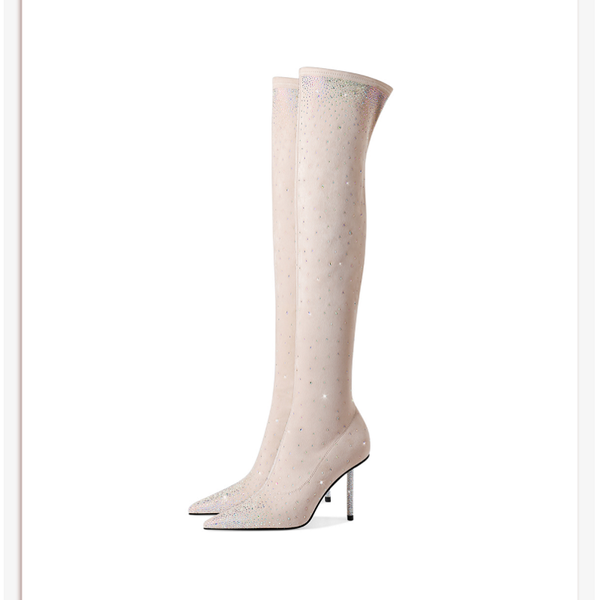 boots autumn pointed toe over the knee stiletto high heels rhinestone long tube elastic stockings wild dress women thin boot, Black
boots autumn pointed toe over the knee stiletto high heels rhinestone long tube elastic stockings wild dress women thin boot, Black