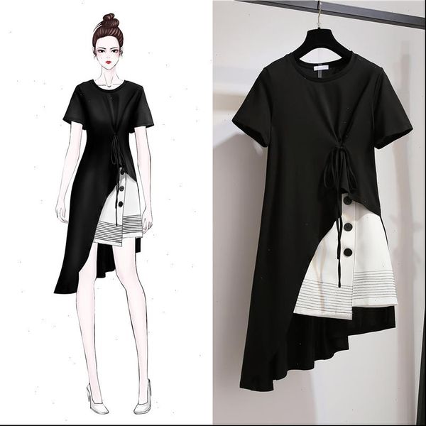 fashion womens tracksuits korean plus size women set dress summer short sleeve 2 piece casual skirt suit, Gray
fashion womens tracksuits korean plus size women set dress summer short sleeve 2 piece casual skirt suit, Gray