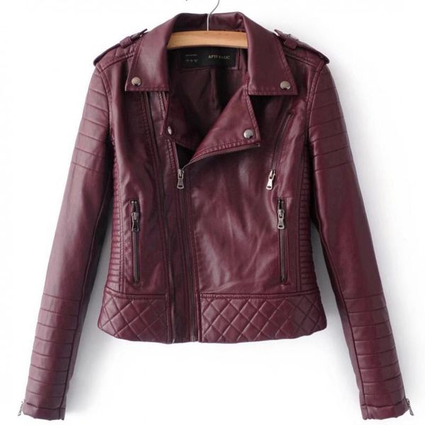 women's leather & faux women clothes fashion punk long sleeve solid causal wild joker coat ladies high end jacket chaqueta mujer rx8a, Black
women's leather & faux women clothes fashion punk long sleeve solid causal wild joker coat ladies high end jacket chaqueta mujer rx8a, Black