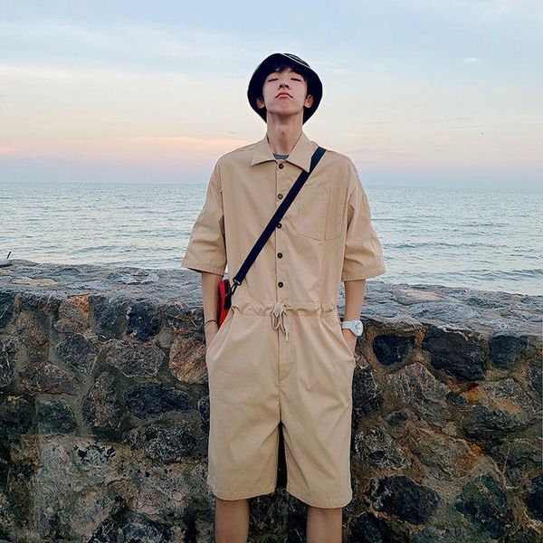 men's shorts kemoy 2021 spring summer short sleeve overalls japanese style solid color men cargo pants safari loose male, White;black
men's shorts kemoy 2021 spring summer short sleeve overalls japanese style solid color men cargo pants safari loose male, White;black