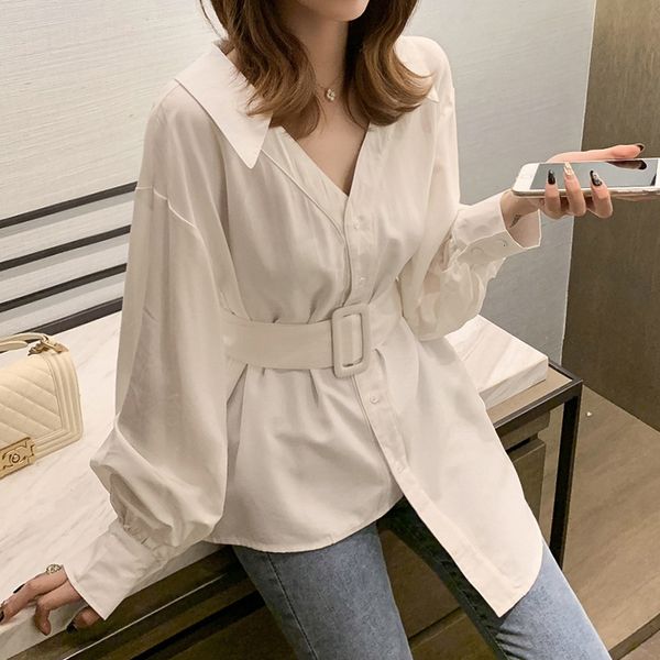women's blouses & shirts spring casual loose blusas mujer solid blouse shirt single-breasted v-neck femme streetwear 1qfc, White
women's blouses & shirts spring casual loose blusas mujer solid blouse shirt single-breasted v-neck femme streetwear 1qfc, White