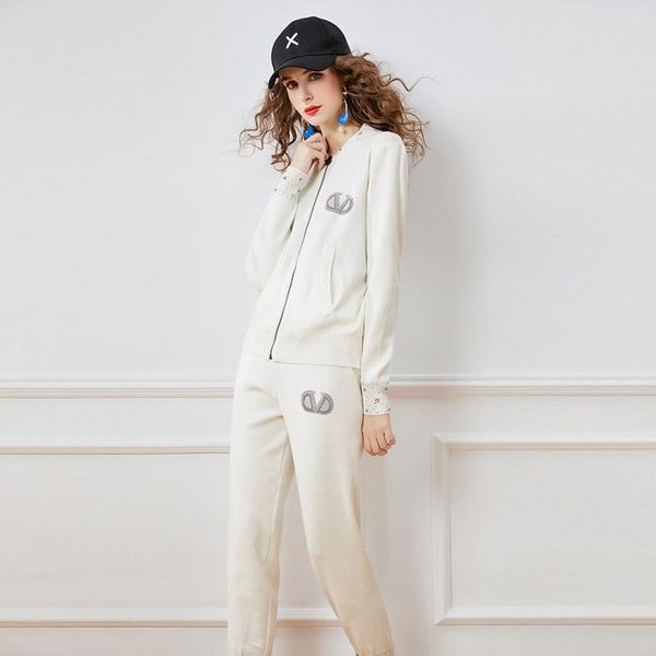 women's two piece pants batwing sleeves pullover sweater and suit outfit women autumn winter casual trousers set vintage, White
women's two piece pants batwing sleeves pullover sweater and suit outfit women autumn winter casual trousers set vintage, White