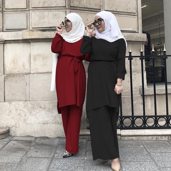 muslim 2pecs sets wide leg women tracksuits pants arab blouse lace up abaya ramadan party turkey african eid islamic clothing, Gray
muslim 2pecs sets wide leg women tracksuits pants arab blouse lace up abaya ramadan party turkey african eid islamic clothing, Gray