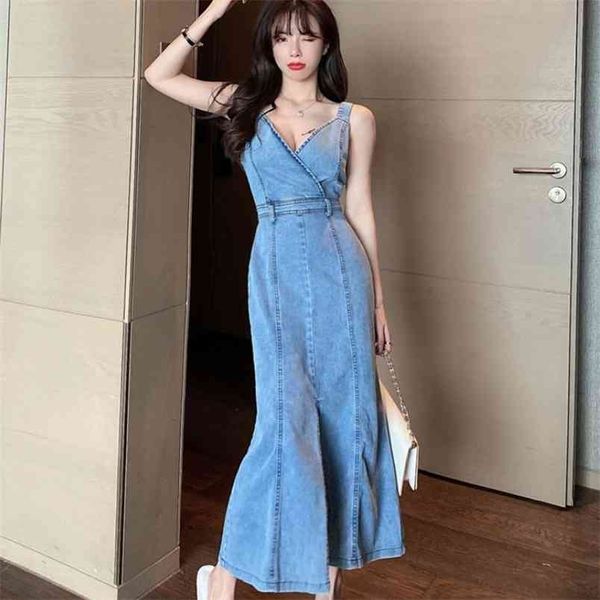 denim solid dress women summer korean v-neck spaghetti strap elegant high waist bodycon slim long dresses vestidos 210519, Black;gray
denim solid dress women summer korean v-neck spaghetti strap elegant high waist bodycon slim long dresses vestidos 210519, Black;gray