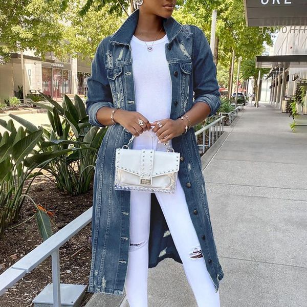 women's jackets long denim coat mid length casual handsome distressed trench hip hop for women casaco feminino, Black;brown
women's jackets long denim coat mid length casual handsome distressed trench hip hop for women casaco feminino, Black;brown