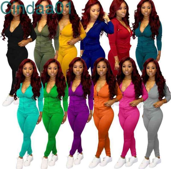 women tracksuits two piece set deisgner jogging suits solid color long sleeve hooded zipper coat pants casual ladies clothes 12 colours, Gray
women tracksuits two piece set deisgner jogging suits solid color long sleeve hooded zipper coat pants casual ladies clothes 12 colours, Gray