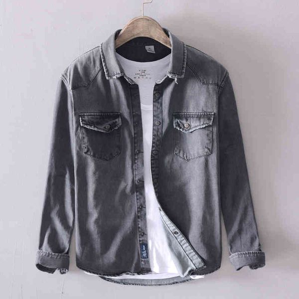 shirts japanese style fashion men shirts retro gray blue long sleeve casual cotton denim shirt vintage designer camisas, White;black
shirts japanese style fashion men shirts retro gray blue long sleeve casual cotton denim shirt vintage designer camisas, White;black