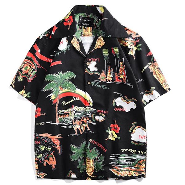 hawaiian shirt summer digital printing beach pattern vacation short-sleeved casual loose japanese fresh lapel street men's shirts, White;black
hawaiian shirt summer digital printing beach pattern vacation short-sleeved casual loose japanese fresh lapel street men's shirts, White;black