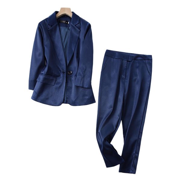 tracksuits women satin blazer suit spring autumn office lady ol pink blue elegant blazers + pants two piece set outfit s-3xl jc273, Gray
tracksuits women satin blazer suit spring autumn office lady ol pink blue elegant blazers + pants two piece set outfit s-3xl jc273, Gray