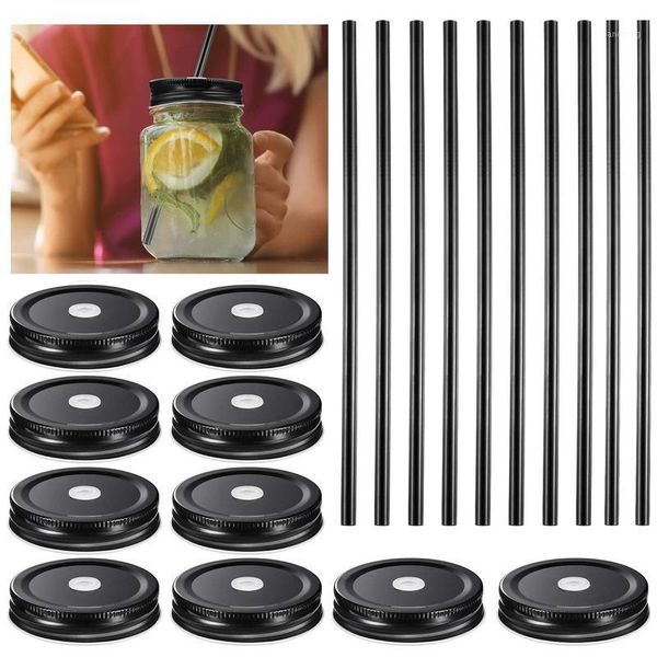 storage bottles & jars 10 pack regular mouth lids with stainless steel straws leak proof secure glass jar solid caps
storage bottles & jars 10 pack regular mouth lids with stainless steel straws leak proof secure glass jar solid caps