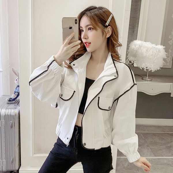 women's jackets 2021 autumn women jacket korean fashion long sleeve pocket zipper female loose casual coats short outerwear w580, Black;brown
women's jackets 2021 autumn women jacket korean fashion long sleeve pocket zipper female loose casual coats short outerwear w580, Black;brown
