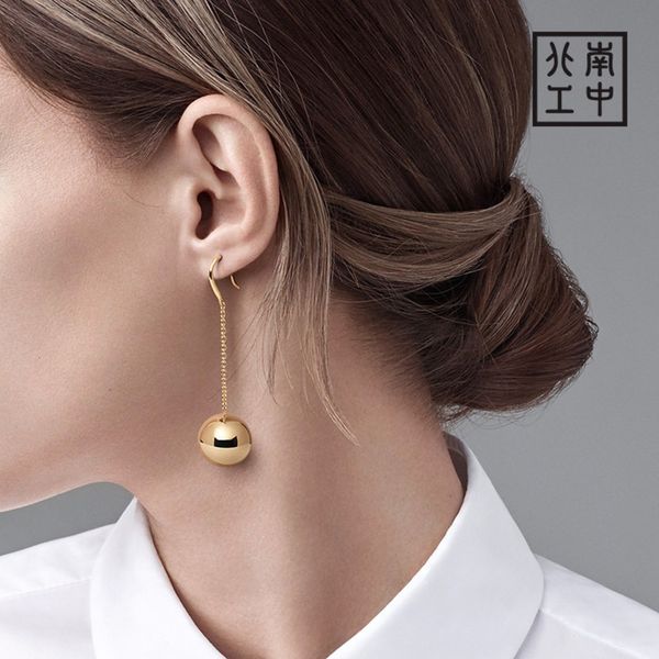 luoyang jewelry simple french creative t parental design gold bead earrings women's elegant fashion earrings, Silver
luoyang jewelry simple french creative t parental design gold bead earrings women's elegant fashion earrings, Silver