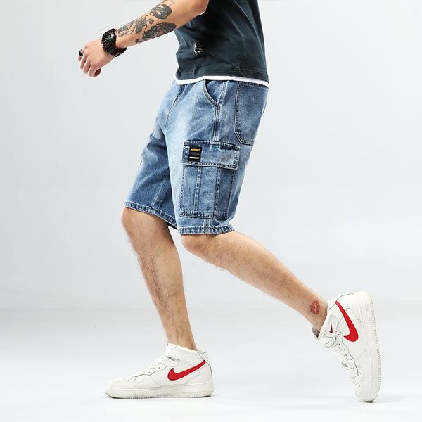 men's shorts jeans denim cargo mid-waist drawstring short pants men casual elastic waist multi-pocket, White;black
men's shorts jeans denim cargo mid-waist drawstring short pants men casual elastic waist multi-pocket, White;black