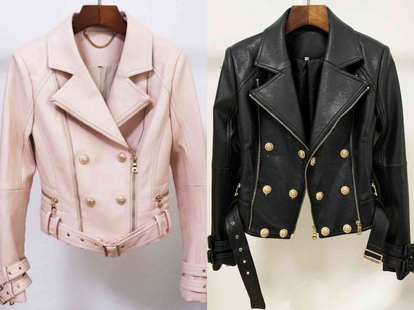 women's leather & faux european and american classic lion buckle slim double zipper motorcycle pu leather jacket lzw5, Black
women's leather & faux european and american classic lion buckle slim double zipper motorcycle pu leather jacket lzw5, Black