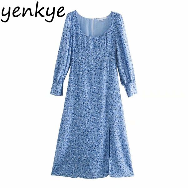 women chiffon blue floral print dress long sleeve square neck hem slits midi a-line es elegant autumn vestido 210514, Black;gray
women chiffon blue floral print dress long sleeve square neck hem slits midi a-line es elegant autumn vestido 210514, Black;gray