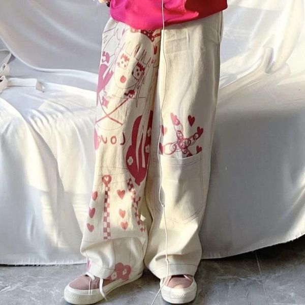 women's pants & capris harajuku millennial girl pink graffiti wide-leg y2k trousers print cotton loose straight leg women anime korean, Black;white
women's pants & capris harajuku millennial girl pink graffiti wide-leg y2k trousers print cotton loose straight leg women anime korean, Black;white