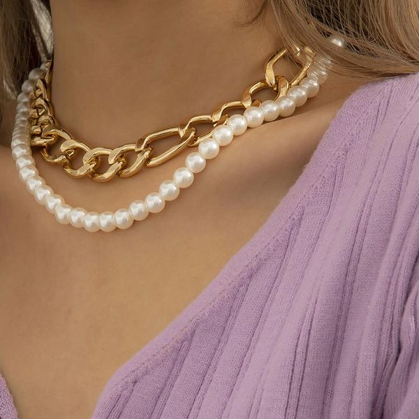 chokers hip hop punk flat thick clavicle men's short aluminum necklace fashion imitation pearl beaded necklaces collar girl jewelry, Golden;silver
chokers hip hop punk flat thick clavicle men's short aluminum necklace fashion imitation pearl beaded necklaces collar girl jewelry, Golden;silver