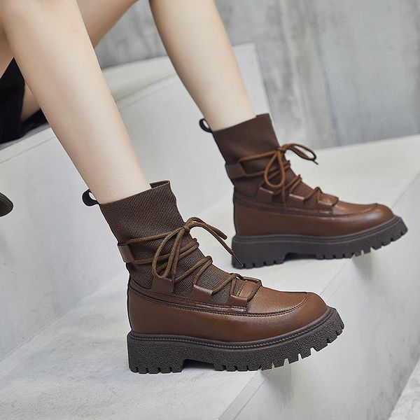 boots luxury designer leather socks platform autumn women light comfortable chunky fashion lace up lady shoes footwear, Black
boots luxury designer leather socks platform autumn women light comfortable chunky fashion lace up lady shoes footwear, Black