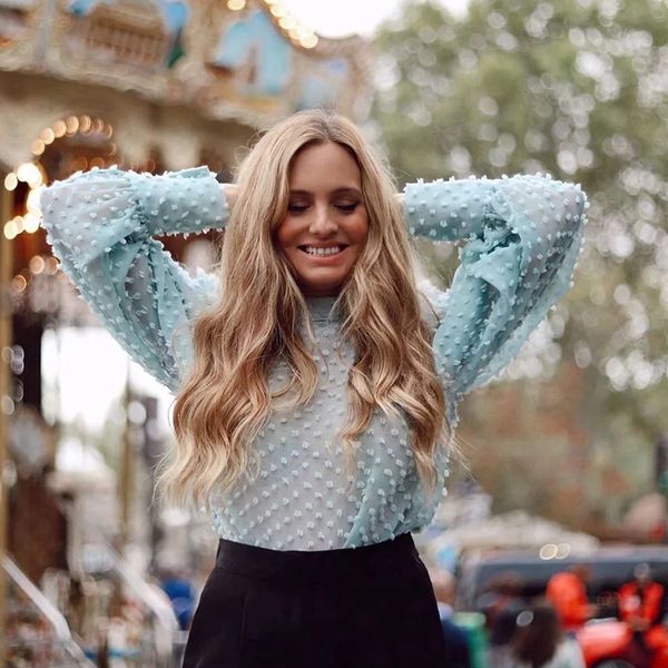 puff sleeve dot women and blouses sheer long sleeve summer spring green chic retro blouse shirts blusa 210415, White
puff sleeve dot women and blouses sheer long sleeve summer spring green chic retro blouse shirts blusa 210415, White