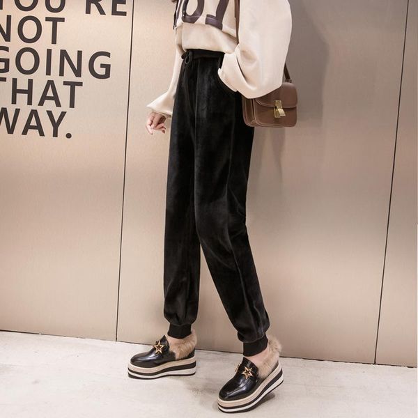 women's pants & capris autumn and winter plus velvet thickening sports casual female 2021 wei loose wide leg gold harem, Black;white
women's pants & capris autumn and winter plus velvet thickening sports casual female 2021 wei loose wide leg gold harem, Black;white