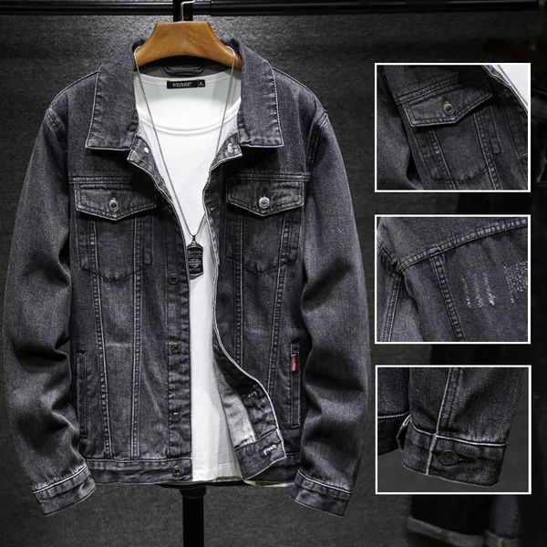 men's jackets vintage denim men slim fit solid color casual mens jeans coat fashion stand clothes for blue casaca hombre, Black;brown
men's jackets vintage denim men slim fit solid color casual mens jeans coat fashion stand clothes for blue casaca hombre, Black;brown
