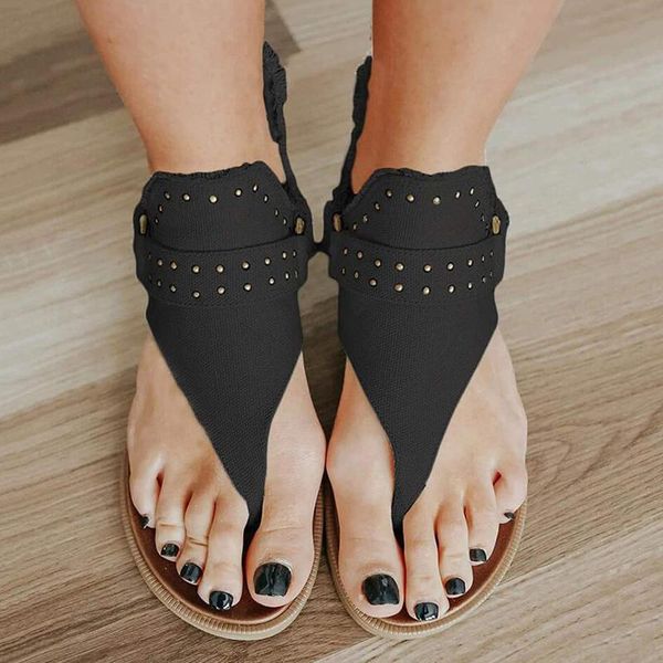 sandals daigelo women's flat shoes summer rhinestone solid color rivet beach flip flops women, Black
sandals daigelo women's flat shoes summer rhinestone solid color rivet beach flip flops women, Black