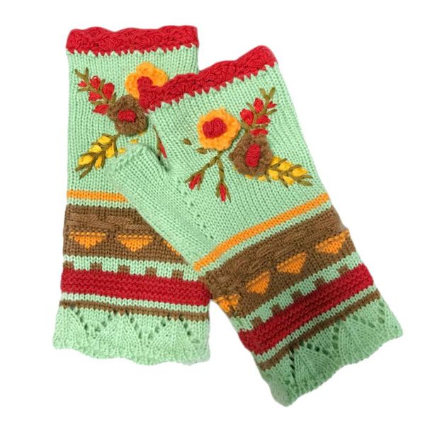five fingers gloves handmade knitted women' winter autumn flowers fingerless black mittens warm woolen embroidery #m, Blue;gray
five fingers gloves handmade knitted women' winter autumn flowers fingerless black mittens warm woolen embroidery #m, Blue;gray