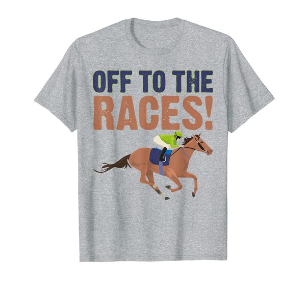 off to the races, White;black 
off to the races, White;black