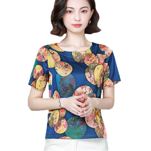 women's blouses & shirts 2021 summer women silk blouse chiffon short sleeve loose print satin ladies casual female blusas basic plus s, White
women's blouses & shirts 2021 summer women silk blouse chiffon short sleeve loose print satin ladies casual female blusas basic plus s, White