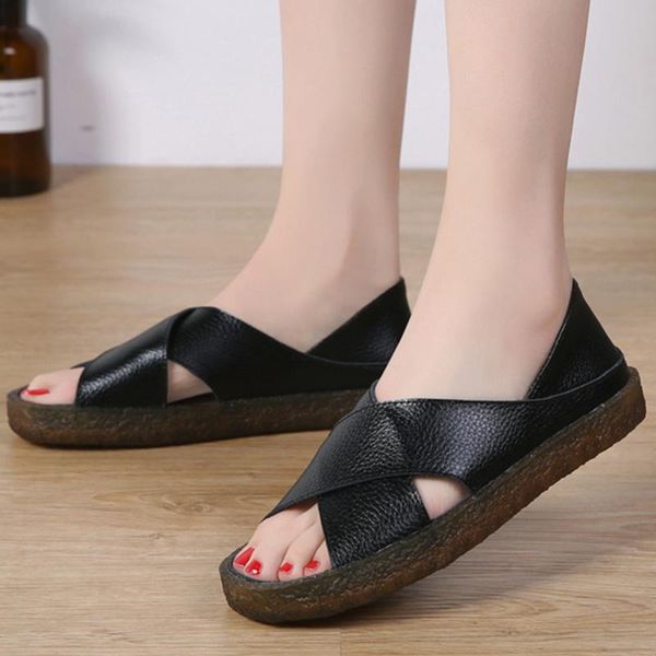 sandals fashion women 2021 genuine leather flat gladiator for summer casual shoes fish mouth slip on sandal mujer, Black
sandals fashion women 2021 genuine leather flat gladiator for summer casual shoes fish mouth slip on sandal mujer, Black