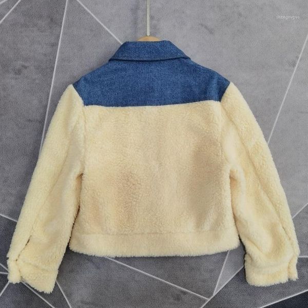 women's wool & blends woman cashmere winter jacket coat patchwork blue warm clothes casual denim, Black
women's wool & blends woman cashmere winter jacket coat patchwork blue warm clothes casual denim, Black