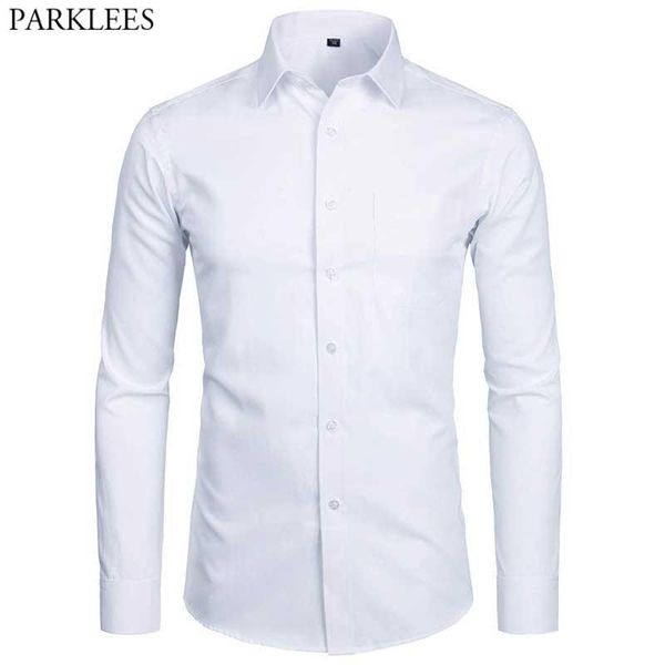 men's dress shirts 2021 fashion slim fit long sleeve shirt men black white formal button up chemise homme casual, White;black
men's dress shirts 2021 fashion slim fit long sleeve shirt men black white formal button up chemise homme casual, White;black