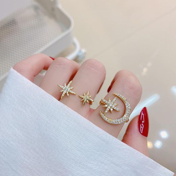 cluster rings 2021 fashion brand jewelry crystal moon adjustable for women delicate gift engagement star, Golden;silver
cluster rings 2021 fashion brand jewelry crystal moon adjustable for women delicate gift engagement star, Golden;silver
