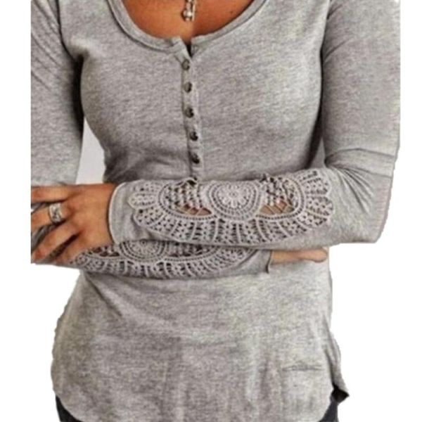 women's t-shirt visnxgi casual women ladies t shirt crochet lace splicing long sleeve button round neck autumn black white cotton red c
women's t-shirt visnxgi casual women ladies t shirt crochet lace splicing long sleeve button round neck autumn black white cotton red c
