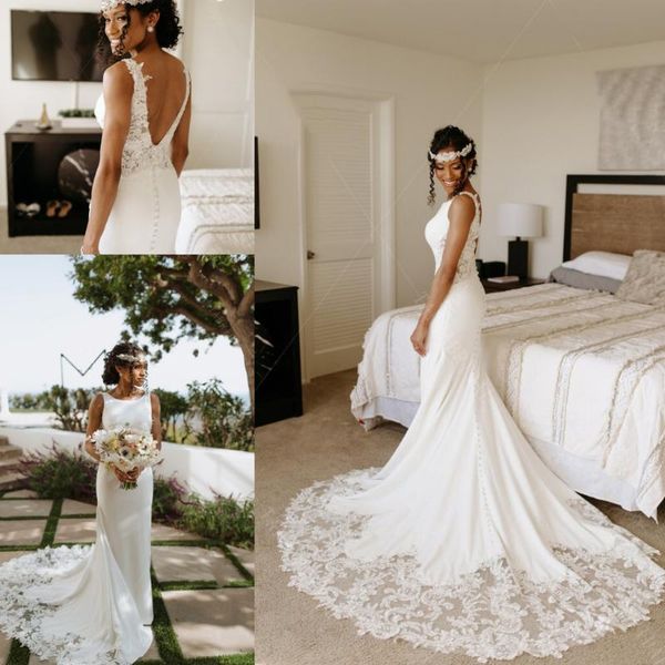 other wedding dresses soft stain mermaid boho 2022 modest lace applique backless bohemian noivas western country bridal dress robes, White
other wedding dresses soft stain mermaid boho 2022 modest lace applique backless bohemian noivas western country bridal dress robes, White