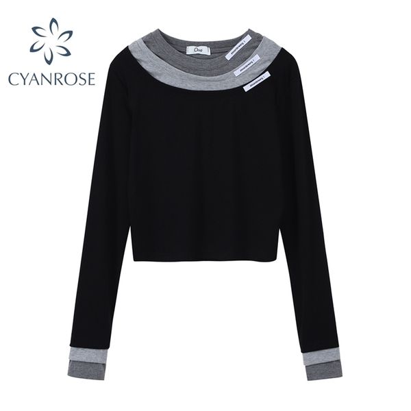 streetwear patchwork collar black long sleeve crop tees and t shirt womens harajuku fashion chic e-girl aesthetic 210515, White
streetwear patchwork collar black long sleeve crop tees and t shirt womens harajuku fashion chic e-girl aesthetic 210515, White
