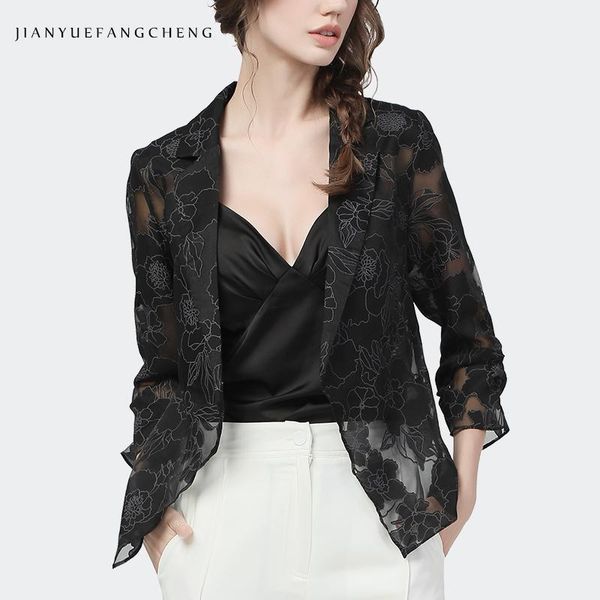 women's suits & blazers see through burn-out flower organza blazer women short loose unbuttoned outwear summer sun protection lightweig, White;black
women's suits & blazers see through burn-out flower organza blazer women short loose unbuttoned outwear summer sun protection lightweig, White;black