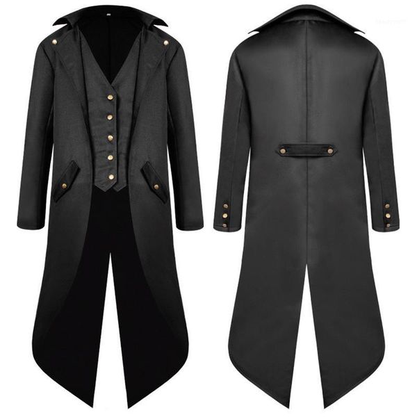 men's trench coats mens steampunk vintage tailcoat jacket medieval gothic victorian frock coat uniform party prom halloween cosplay cos, Tan;black
men's trench coats mens steampunk vintage tailcoat jacket medieval gothic victorian frock coat uniform party prom halloween cosplay cos, Tan;black