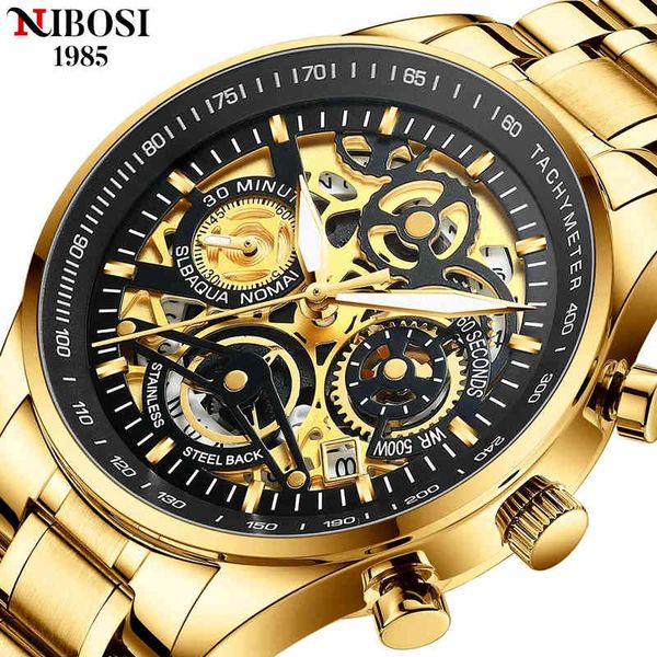 nibosi gold skeleton mens watches 2021 luxury brand waterproof quartz wristwatch sports chronograph clock gift for men watch, Slivery;brown
nibosi gold skeleton mens watches 2021 luxury brand waterproof quartz wristwatch sports chronograph clock gift for men watch, Slivery;brown