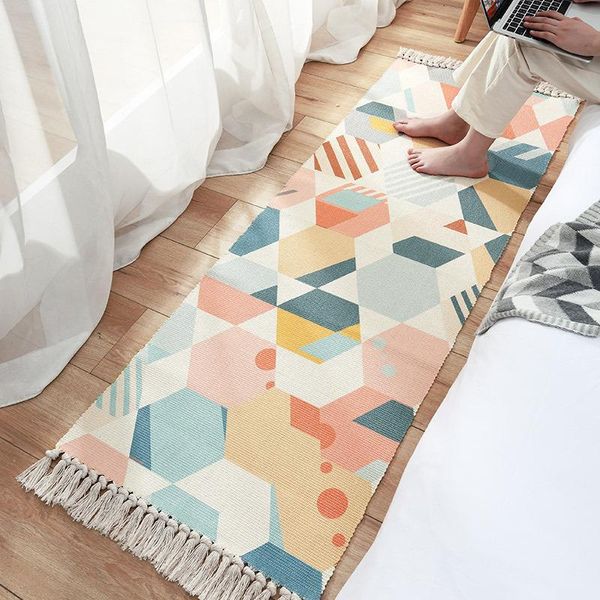 creative hand-woven floor mat geometry pattern tassel cotton long strip rugs home non-slip bedside carpet area rug bedroom decor carpets
creative hand-woven floor mat geometry pattern tassel cotton long strip rugs home non-slip bedside carpet area rug bedroom decor carpets