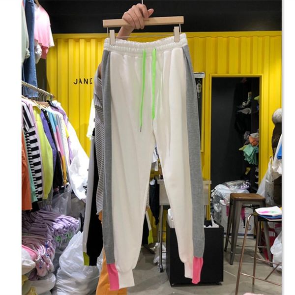 women's pants & capris korean style 2021 summer women casual patchwork color drawstring fashion trousers a2989, Black;white
women's pants & capris korean style 2021 summer women casual patchwork color drawstring fashion trousers a2989, Black;white