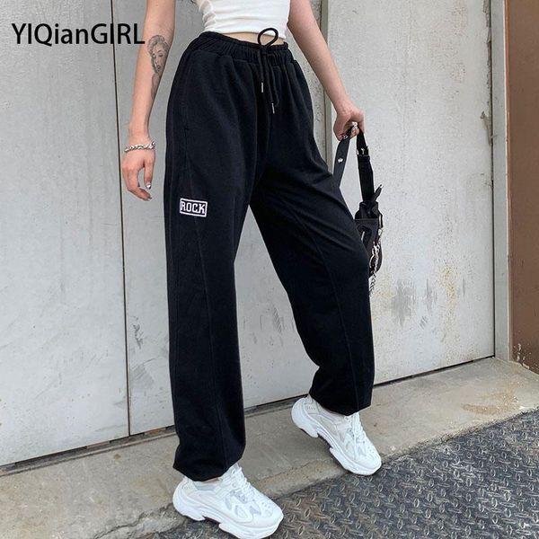 yiqiangirl letter print casual womens jogger sweatpants korean style high waist drawstring streetwear female black harem pants women's, Black;white
yiqiangirl letter print casual womens jogger sweatpants korean style high waist drawstring streetwear female black harem pants women's, Black;white