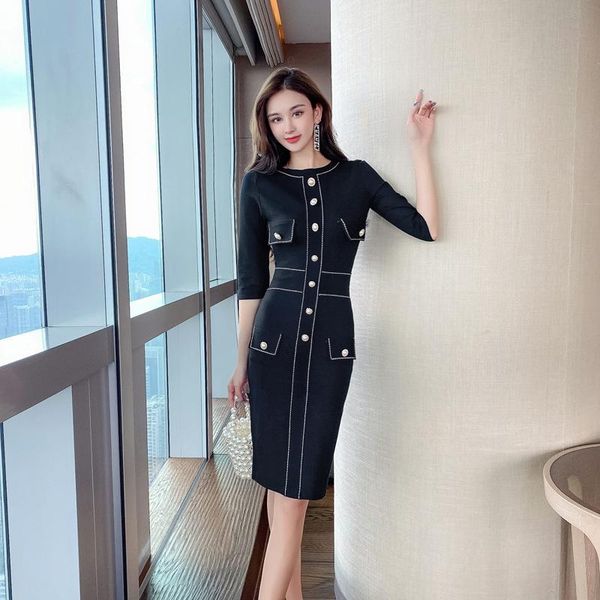 casual dresses latest 2021 autumn women office button design o-neck bodycon midi dress three quarter sleeve high end ladies vestidos, Black;gray
casual dresses latest 2021 autumn women office button design o-neck bodycon midi dress three quarter sleeve high end ladies vestidos, Black;gray