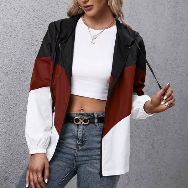 women's jackets 2021 fashion women jacket casual hooded collar zipper stitching contrast color waterproof and rainproof, Black;brown
women's jackets 2021 fashion women jacket casual hooded collar zipper stitching contrast color waterproof and rainproof, Black;brown