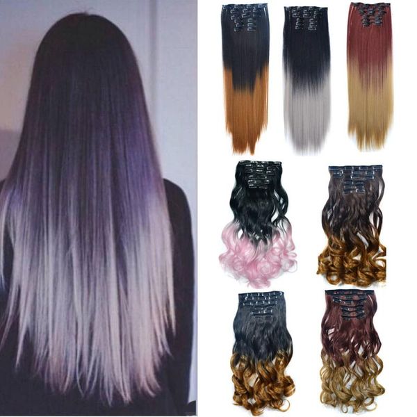 synthetic wigs jeedou 6pcs/set clip in hair brown gray gradual ombre color hairpieces for full head, Black
synthetic wigs jeedou 6pcs/set clip in hair brown gray gradual ombre color hairpieces for full head, Black