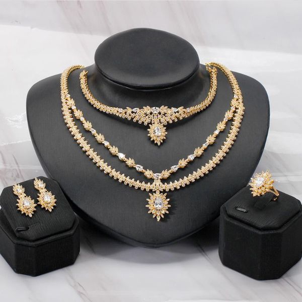 earrings & necklace luxury 4pcs bridal jewelry sets full big statement for women wedding cubic zircon cz african dubai dresses accessoriesÂ, Silver
earrings & necklace luxury 4pcs bridal jewelry sets full big statement for women wedding cubic zircon cz african dubai dresses accessoriesÂ, Silver