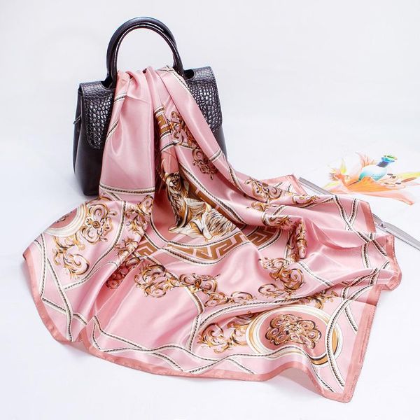 scarves silk scarf women's spring and summer pink imitation printed 90x90cm satin large square shawl, Blue;gray
scarves silk scarf women's spring and summer pink imitation printed 90x90cm satin large square shawl, Blue;gray