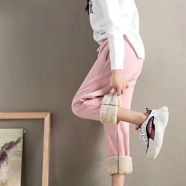 women capris winter cotton thickening lmitation lamb hair warm sweatpants casual comfy leisure trousers pants, Black;white
women capris winter cotton thickening lmitation lamb hair warm sweatpants casual comfy leisure trousers pants, Black;white