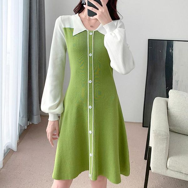 casual dresses cute sweater dress 2021 autumn color patchwork turn-down collar single breasted lantern sleeve women knitted fall, Black;gray
casual dresses cute sweater dress 2021 autumn color patchwork turn-down collar single breasted lantern sleeve women knitted fall, Black;gray